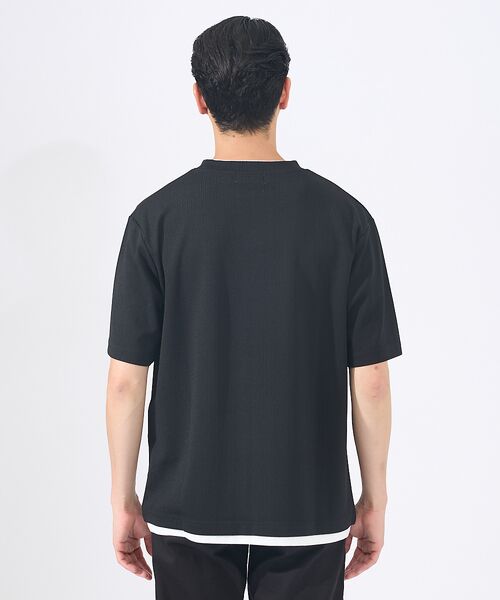 ABAHOUSE / アバハウス Tシャツ | 【レイヤード】ストライプ ジャガード 半袖Tシャツ | 詳細9