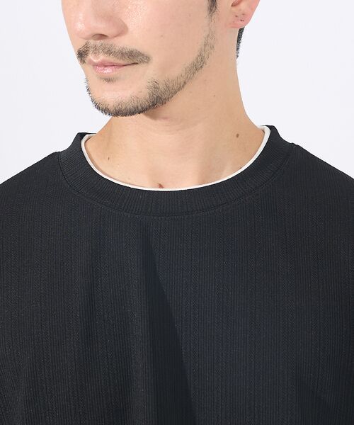 ABAHOUSE / アバハウス Tシャツ | 【レイヤード】ストライプ ジャガード 半袖Tシャツ | 詳細10