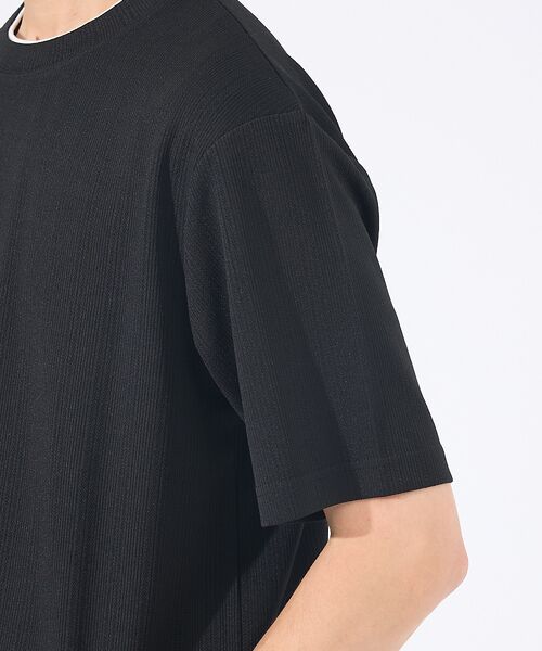 ABAHOUSE / アバハウス Tシャツ | 【レイヤード】ストライプ ジャガード 半袖Tシャツ | 詳細11