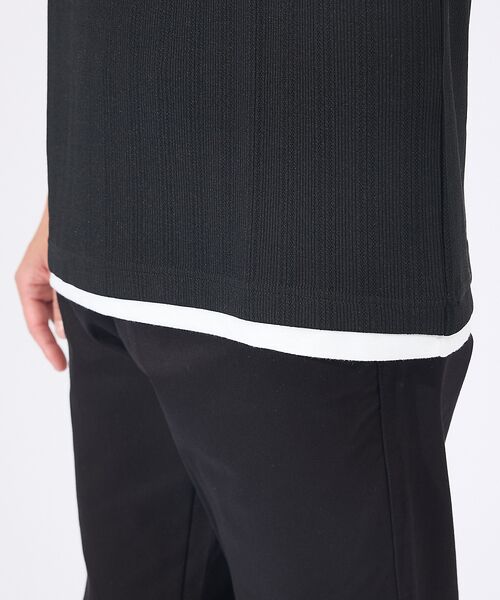 ABAHOUSE / アバハウス Tシャツ | 【レイヤード】ストライプ ジャガード 半袖Tシャツ | 詳細12