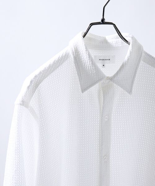 ABAHOUSE / アバハウス シャツ・ブラウス | メッシュジャガード　シアーシャツ / オーバーサイズ | 詳細3