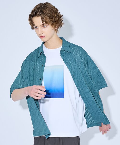 ABAHOUSE / アバハウス シャツ・ブラウス | メッシュジャガード　シアーシャツ / オーバーサイズ | 詳細8