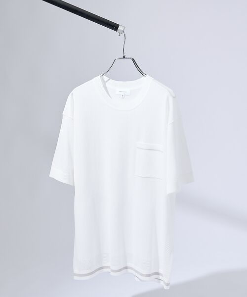 ABAHOUSE / アバハウス Tシャツ | メッシュニット シアーTシャツ/ サマーニット | 詳細2