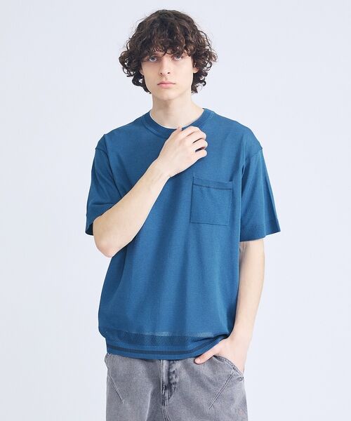 ABAHOUSE / アバハウス Tシャツ | メッシュニット シアーTシャツ/ サマーニット | 詳細6