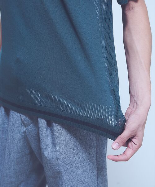 ABAHOUSE / アバハウス Tシャツ | メッシュニット シアーTシャツ/ サマーニット | 詳細9