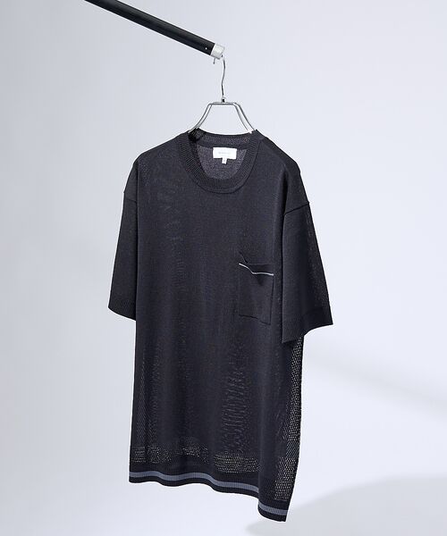 ABAHOUSE / アバハウス Tシャツ | メッシュニット シアーTシャツ/ サマーニット | 詳細11