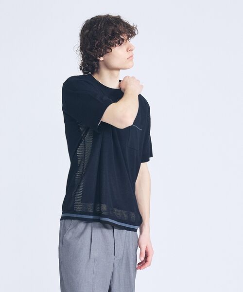 ABAHOUSE / アバハウス Tシャツ | メッシュニット シアーTシャツ/ サマーニット | 詳細28