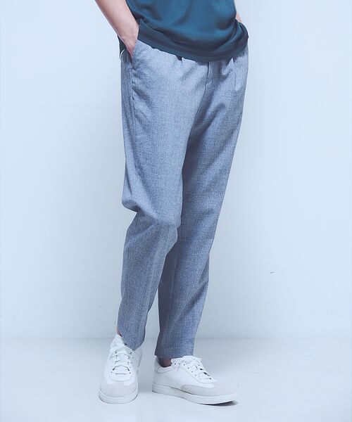 ABAHOUSE / アバハウス パンツ | ウールフェイス&ドライタッチ 1プリーツ イージーパンツ / スリムテーパード | 詳細6