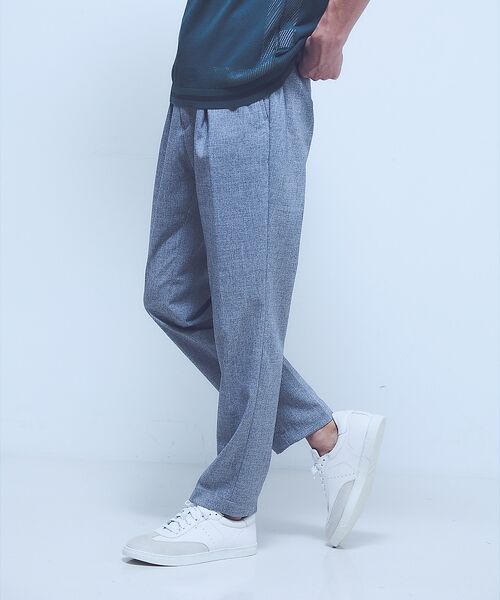 ABAHOUSE / アバハウス パンツ | ウールフェイス&ドライタッチ 1プリーツ イージーパンツ / スリムテーパード(グレー)