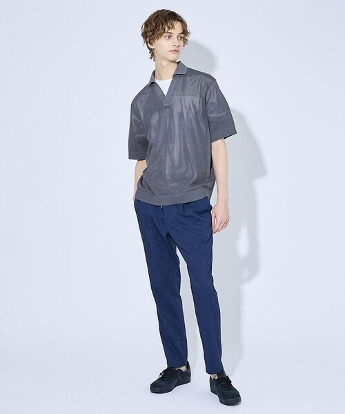 ABAHOUSE / アバハウス パンツ | ウールフェイス&ドライタッチ 1プリーツ イージーパンツ / スリムテーパード | 詳細15