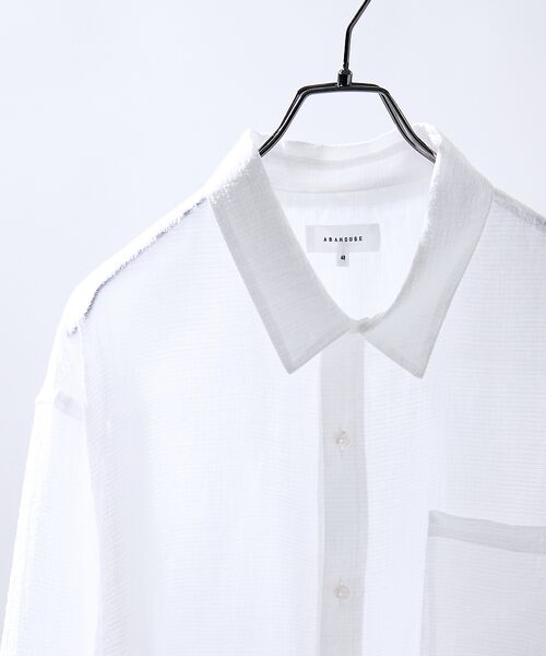 ABAHOUSE / アバハウス シャツ・ブラウス | スーパーシアー ラメドビー 半袖シャツ / オーバーサイズ | 詳細2