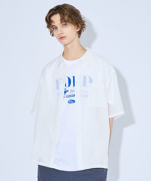 ABAHOUSE / アバハウス シャツ・ブラウス | スーパーシアー ラメドビー 半袖シャツ / オーバーサイズ | 詳細3