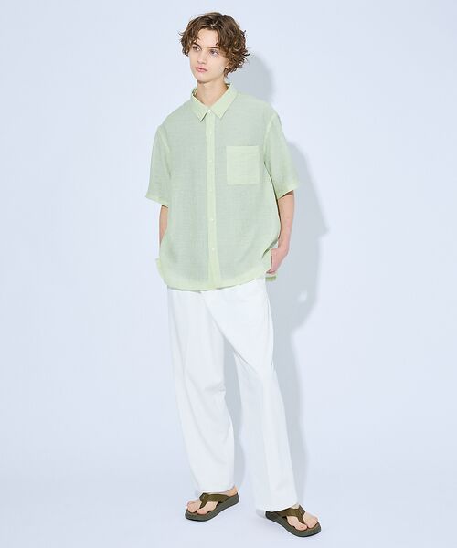 ABAHOUSE / アバハウス シャツ・ブラウス | スーパーシアー ラメドビー 半袖シャツ / オーバーサイズ | 詳細18