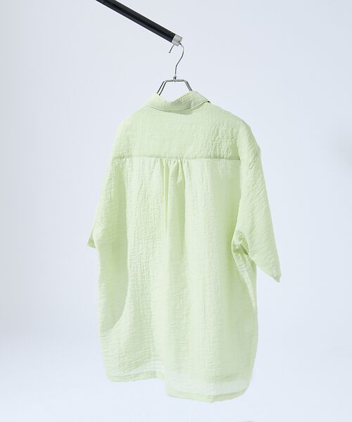 ABAHOUSE / アバハウス シャツ・ブラウス | スーパーシアー ラメドビー 半袖シャツ / オーバーサイズ | 詳細9