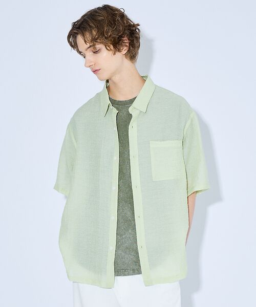 ABAHOUSE / アバハウス シャツ・ブラウス | スーパーシアー ラメドビー 半袖シャツ / オーバーサイズ | 詳細12