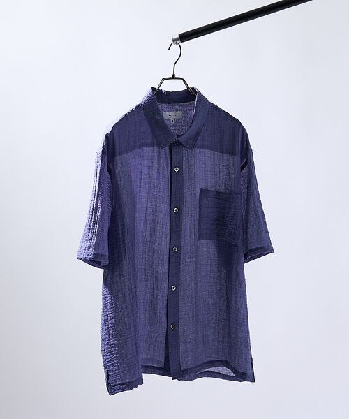 ABAHOUSE / アバハウス シャツ・ブラウス | スーパーシアー ラメドビー 半袖シャツ / オーバーサイズ | 詳細22