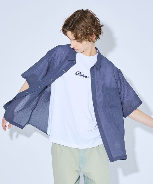 ABAHOUSE / アバハウス シャツ・ブラウス | スーパーシアー ラメドビー 半袖シャツ / オーバーサイズ | 詳細24