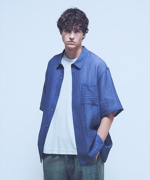 ABAHOUSE / アバハウス シャツ・ブラウス | スーパーシアー ラメドビー 半袖シャツ / オーバーサイズ | 詳細27