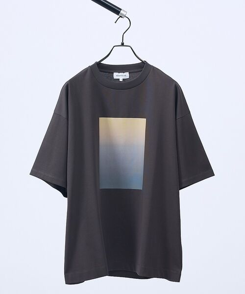 ABAHOUSE / アバハウス Tシャツ | グラデーション グラフィック プリントTシャツ/オーバーサイズ（グレー系その他1）