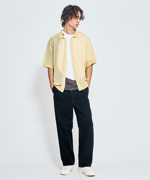 ABAHOUSE / アバハウス カーディガン・ボレロ | 【透かし編み】バイアス メッシュニットポロ  / ニットシャツ | 詳細7