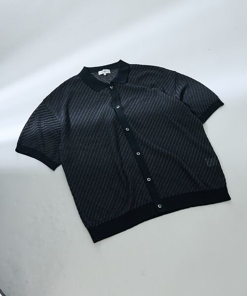 ABAHOUSE / アバハウス カーディガン・ボレロ | 【透かし編み】バイアス メッシュニットポロ  / ニットシャツ | 詳細16