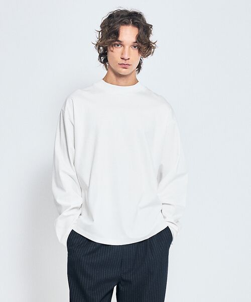 ABAHOUSE / アバハウス Tシャツ | シルケットポンチ モックネック ロンT / オーバーサイズ | 詳細2