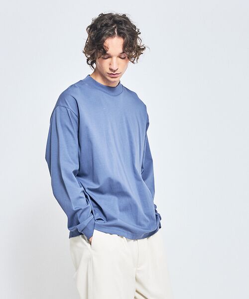 ABAHOUSE / アバハウス Tシャツ | シルケットポンチ モックネック ロンT / オーバーサイズ | 詳細12