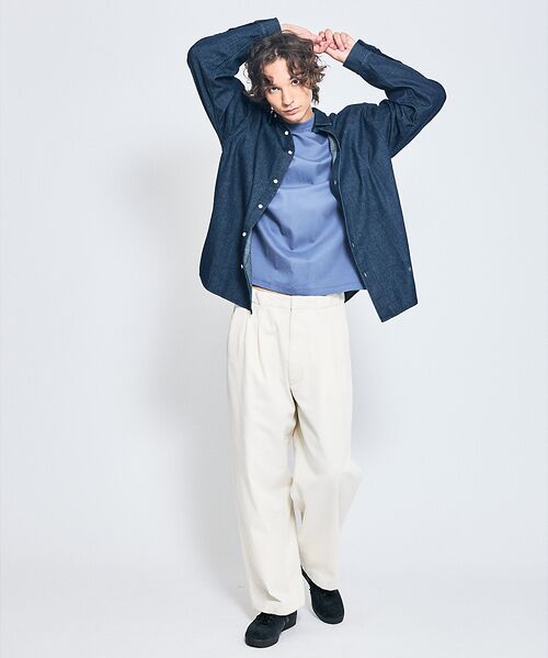 ABAHOUSE / アバハウス Tシャツ | シルケットポンチ モックネック ロンT / オーバーサイズ | 詳細15