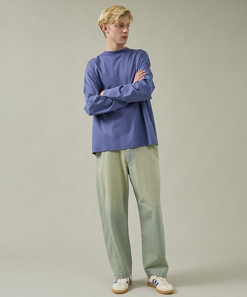 ABAHOUSE / アバハウス Tシャツ | シルケットポンチ モックネック ロンT / オーバーサイズ | 詳細17