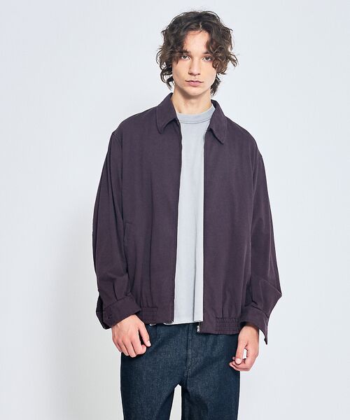ABAHOUSE/アバハウス オーバーダイ コットン ZIPブルゾン / オーバーサイズ ブラウン 46