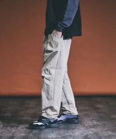 ABAHOUSE / アバハウス パンツ | 【セットアップ対応】TUCK＆DARTS ワッシャーナイロン ワイドテーパードパ