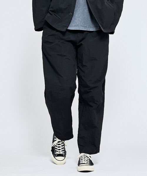 ABAHOUSE / アバハウス パンツ | 【セットアップ対応】TUCK＆DARTS ワッシャーナイロン ワイドテーパードパ | 詳細20