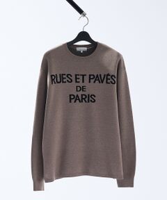 ABAHOUSE / アバハウス ニット・セーター | ジャガードロゴニット プルオーバー / オーバーサイズ / LE TRIO AB