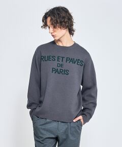 ABAHOUSE / アバハウス ニット・セーター | ジャガードロゴニット プルオーバー / オーバーサイズ / LE TRIO AB