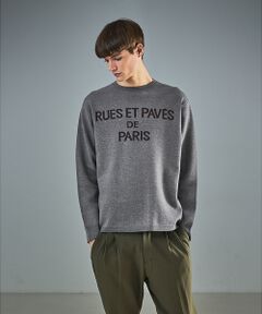 ABAHOUSE / アバハウス ニット・セーター | ジャガードロゴニット プルオーバー / オーバーサイズ / LE TRIO AB