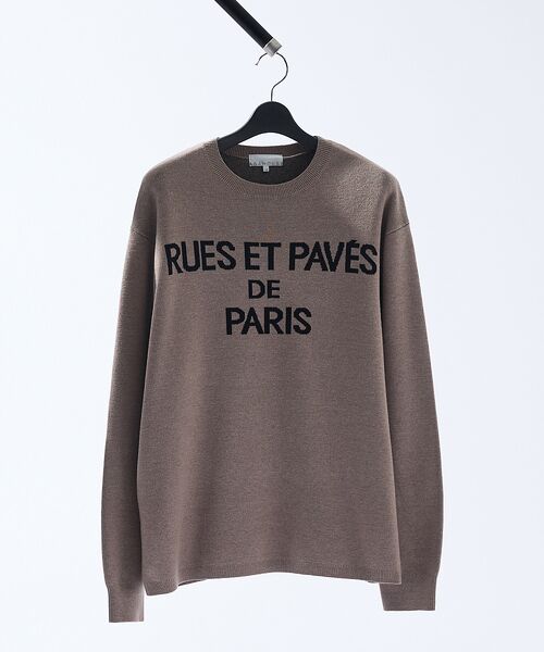 ABAHOUSE / アバハウス ニット・セーター | ジャガードロゴニット プルオーバー / オーバーサイズ / LE TRIO AB | 詳細1