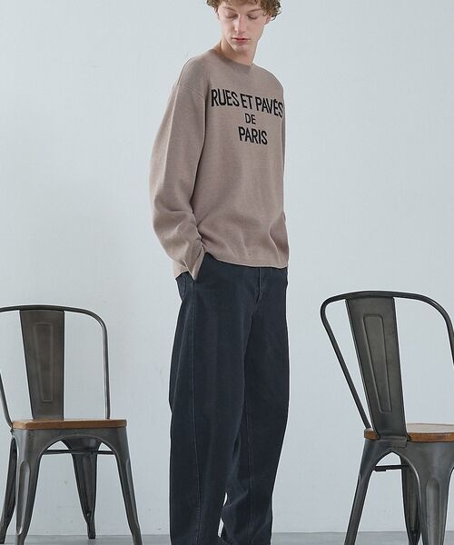 ABAHOUSE / アバハウス ニット・セーター | ジャガードロゴニット プルオーバー / オーバーサイズ / LE TRIO AB | 詳細7