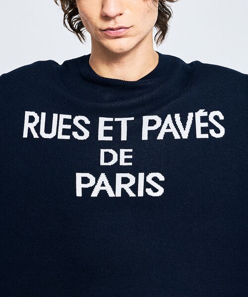 ABAHOUSE / アバハウス ニット・セーター | ジャガードロゴニット プルオーバー / オーバーサイズ / LE TRIO AB | 詳細14