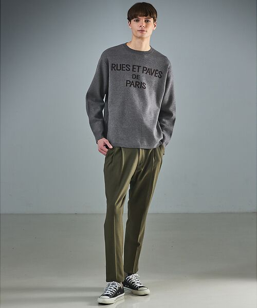 ABAHOUSE / アバハウス ニット・セーター | ジャガードロゴニット プルオーバー / オーバーサイズ / LE TRIO AB | 詳細19