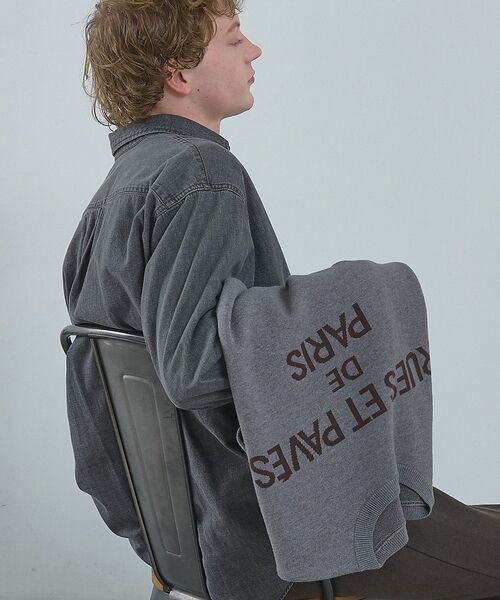 ABAHOUSE / アバハウス ニット・セーター | ジャガードロゴニット プルオーバー / オーバーサイズ / LE TRIO AB | 詳細28