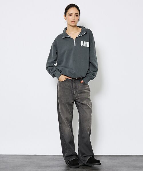 ABAHOUSE / アバハウス スウェット | 【JOHNBULL/ジョンブル】ARMY スウェットハーフジップ /プルオーバー | 詳細1