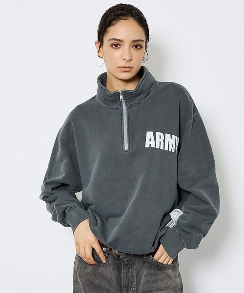 ABAHOUSE / アバハウス スウェット | 【JOHNBULL/ジョンブル】ARMY スウェットハーフジップ /プルオーバー | 詳細3