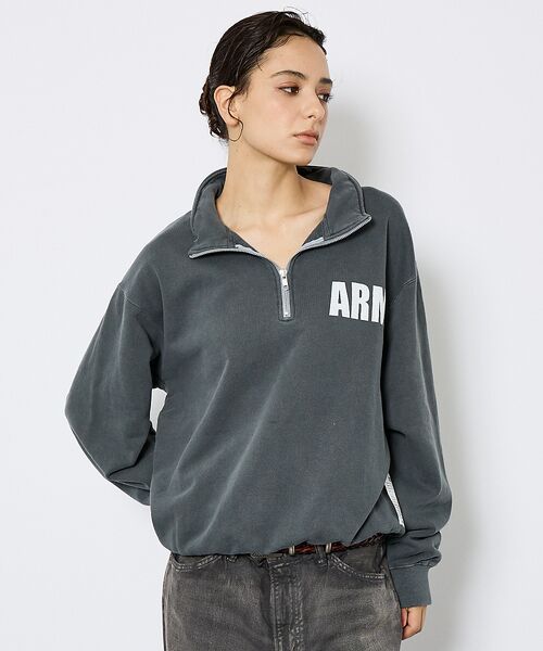 ABAHOUSE/アバハウス 【JOHNBULL/ジョンブル】ARMY スウェットハーフジップ /プルオーバー チャコールグレー M ABAHOUSE/アバハウス 【JOHNBULL/ジョンブル】ARMY スウェットハーフジップ /プルオーバー チャコールグレー M