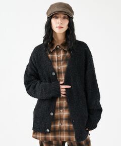 ABAHOUSE / アバハウス カーディガン・ボレロ | 【Revo.レボ】 モヘアライク ニット カーディガン/ルーズフィット /ユニセ