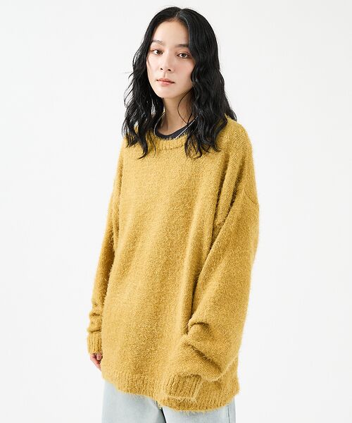 ABAHOUSE/アバハウス 【Revo.レボ】 モヘアライク オーバーニット/ルーズフィット /ユニセックス イエロー M ABAHOUSE/アバハウス 【Revo.レボ】 モヘアライク オーバーニット/ルーズフィット /ユニセックス イエロー M