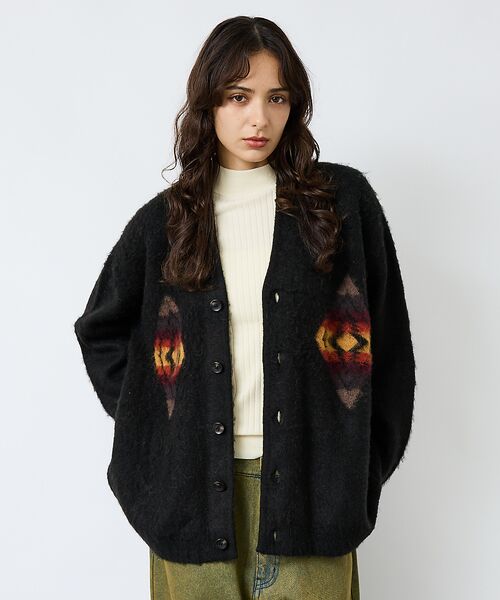 ABAHOUSE/アバハウス 【PENDLETON / ペンドルトン】Shaggy Cardigan / シャ ブラック M ABAHOUSE/アバハウス 【PENDLETON / ペンドルトン】Shaggy Cardigan / シャ ブラック M