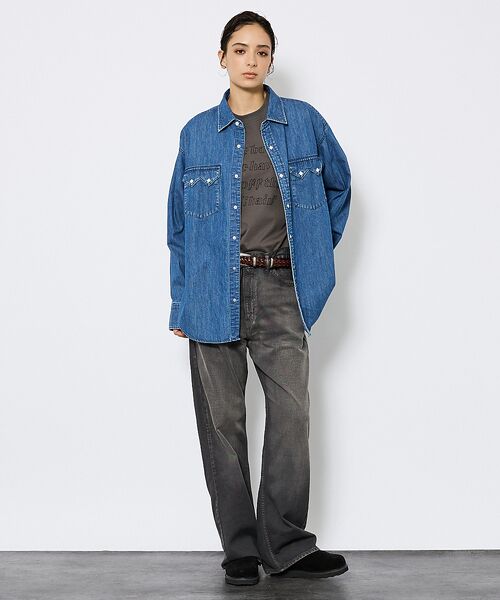 ABAHOUSE / アバハウス デニムパンツ | 【Johnbull／ジョンブル】ガーメントダイ フレアワイドパンツ／セットアップ | 詳細7