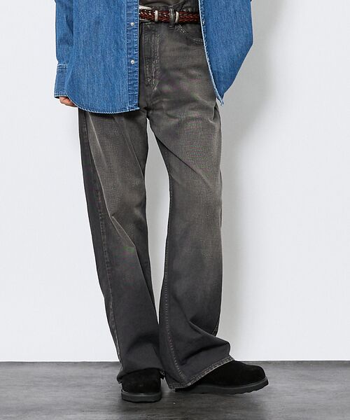 ABAHOUSE / アバハウス デニムパンツ | 【Johnbull／ジョンブル】ガーメントダイ フレアワイドパンツ／セットアップ | 詳細8