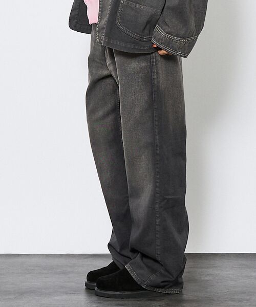 ABAHOUSE / アバハウス デニムパンツ | 【Johnbull／ジョンブル】ガーメントダイ フレアワイドパンツ／セットアップ | 詳細10