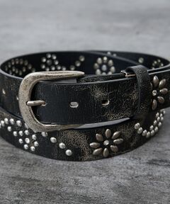 ABAHOUSE / アバハウス ベルト・サスペンダー | 【ウエスタン スタッズ レザー ベルト】35mm black Studded b